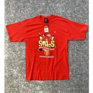 Manchester United shirt soccer SAS Treble champions 1999 red large futball NWT